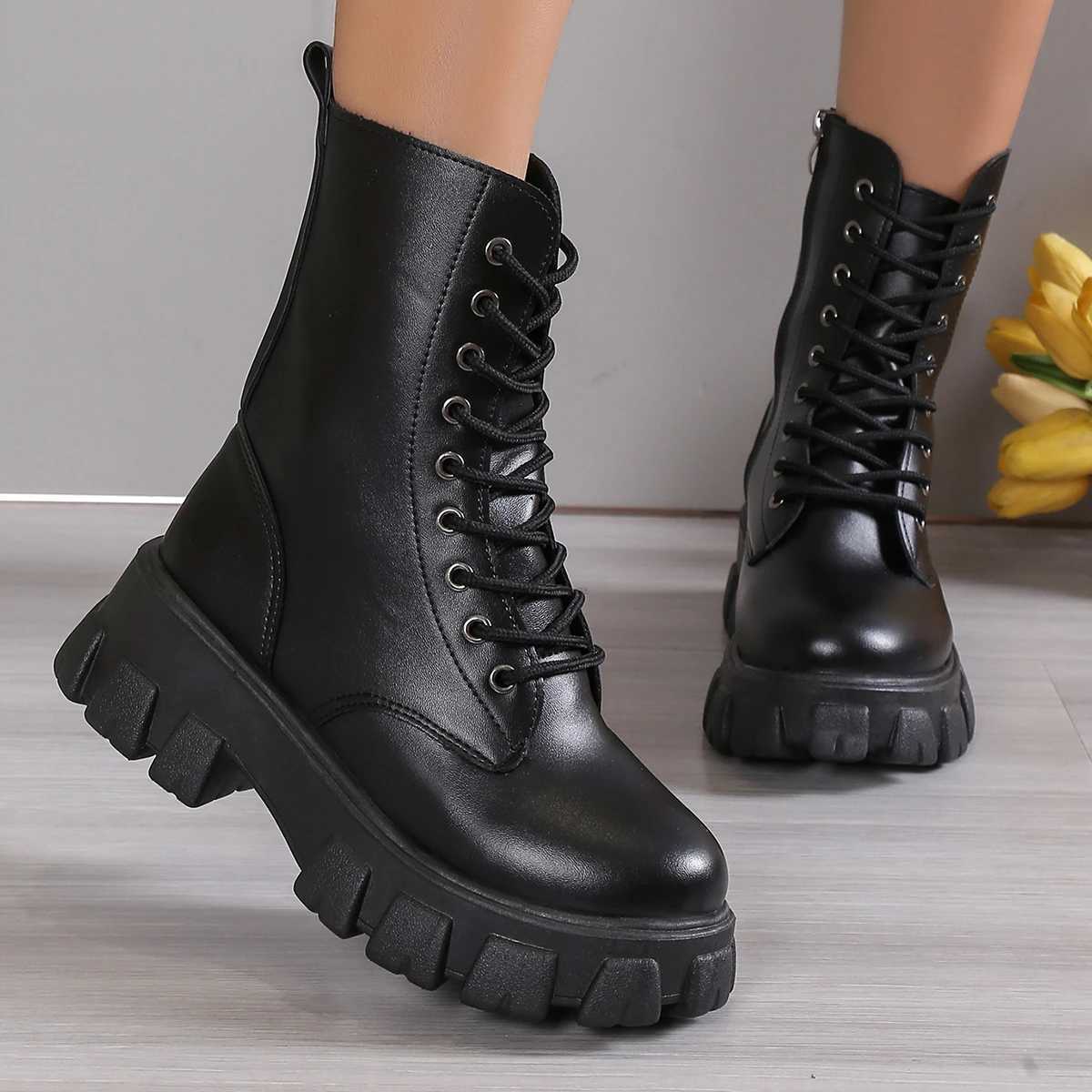 Winter Silver Crystal Thick Sole Ankle Boots Womens Thick Sole Motorcycle Boots Womens Luxury Rhinestone Punk Shoes Size 35-43 Z250303
