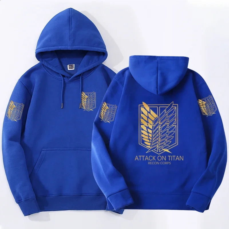 2024 Attack on Titan printed hooded sweatshirt Harajuku round neck sweater AOT sleeve sportswear 240918