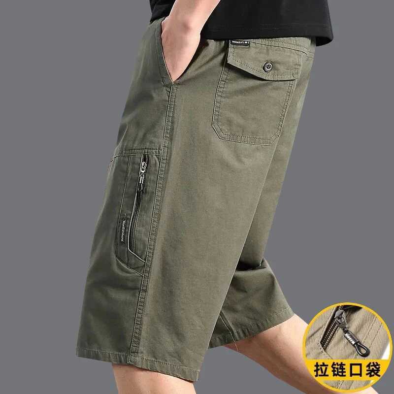 Mens Summer Cargo Shorts Light Weight Casual Sports Short Pants Cotton Hiking Running Jogger Shorts Elastic WaistX240921