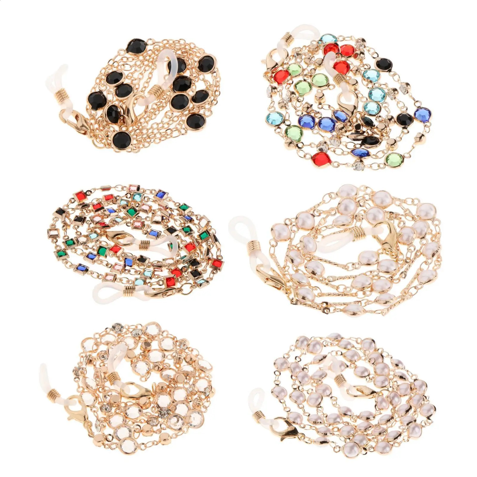 Elegant beaded eyeglass chain specification metal eyeglass holder neck chain 240920