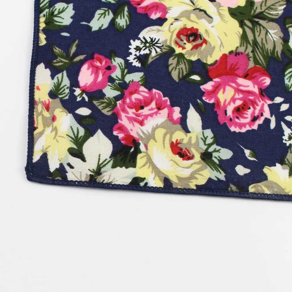 Floral Handkerchief Scarves Vintage Cotton Hankies Mens Pocket Square Handkerchiefs Rose Flower PaisleyX240921