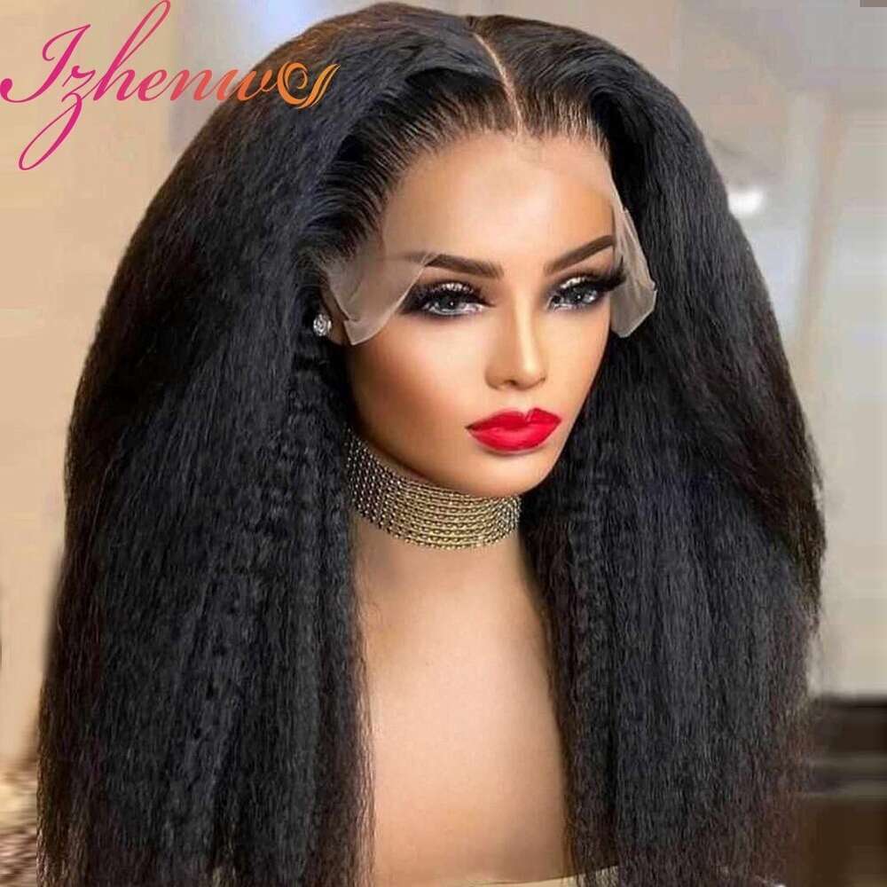 28 30 Inch Transparent 360 13x6 Frontal Pre Plucked Kinky Straight Lace Front Closure Human Hair Remy Wig For Women
