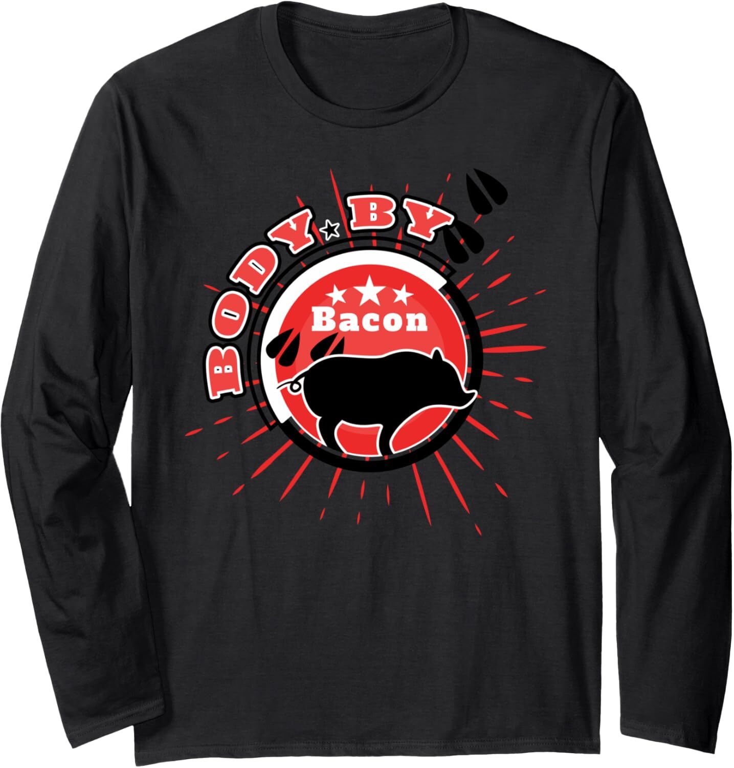 Long Sleeve Shirts for Men sweatshirt Body By Bacon Cute Pig Artwork Funny Birthday Gift Long Sleeve Tee Streetwear Casual tops clothes