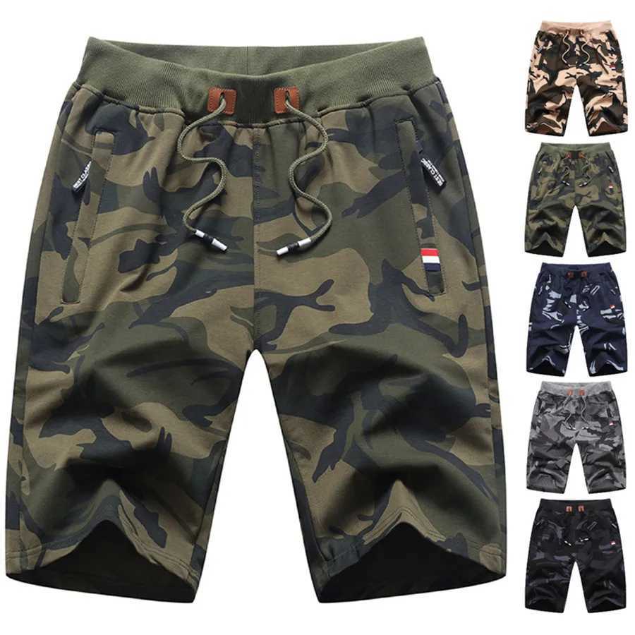 Oversize 7XL Summer Mens Camouflage Cargo Shorts Men Cotton Loose Short Pants Fitness Joggers Summer Elastic Waist Beach ShortsX240921