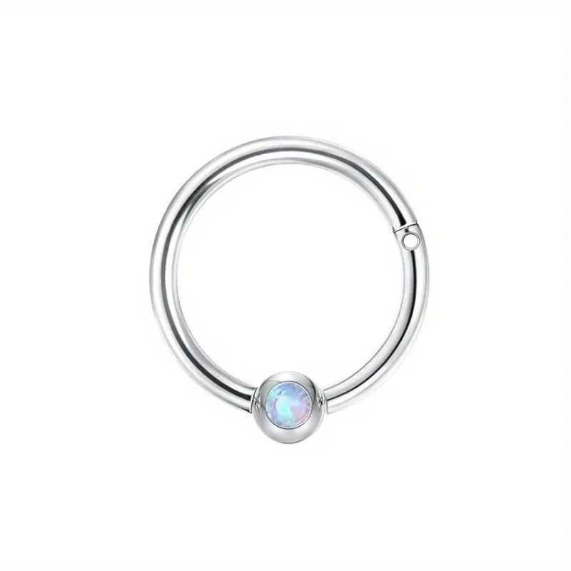 1/6pcs Stainless Steel Septum Nose Rings Hoops CZ Hinged Clicker Nose Ring Lip Piercing Cartilage Hoop Earrings Jewelry Set Y240921