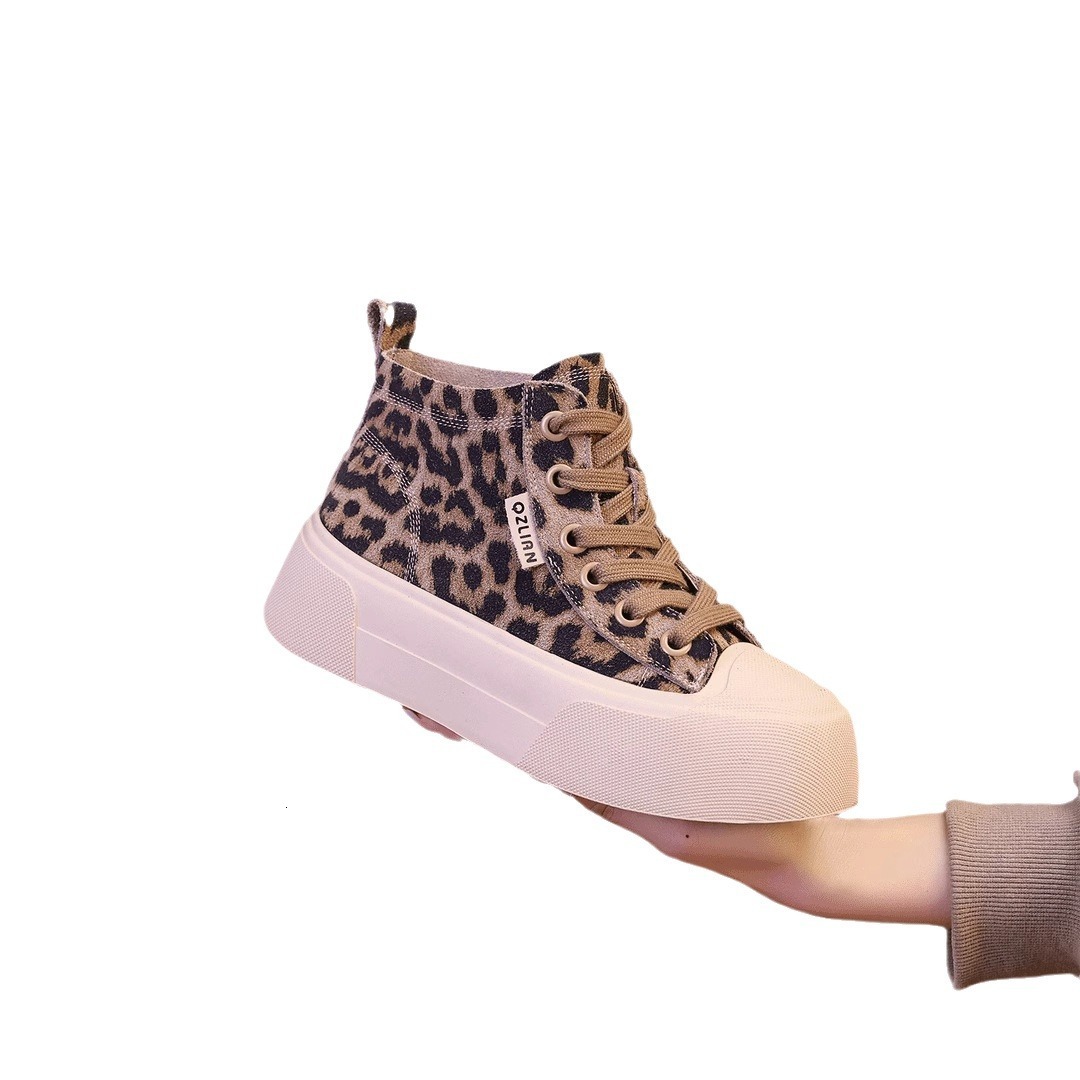 Soft leather thick sports high for women 2024 autumn new soft soled casual board versatile low top single shoes ddmythur
