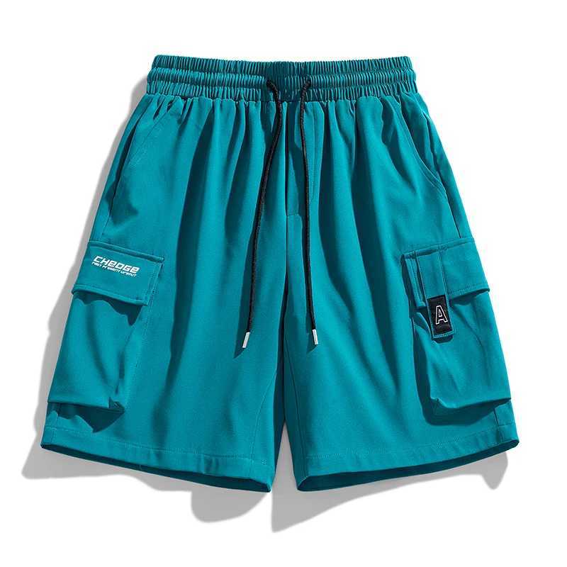 Mens Cargo Shorts with Elastic Waist and Drawstring - Perfect for Cycling Fitness and Outdoor ActivitiesX240921