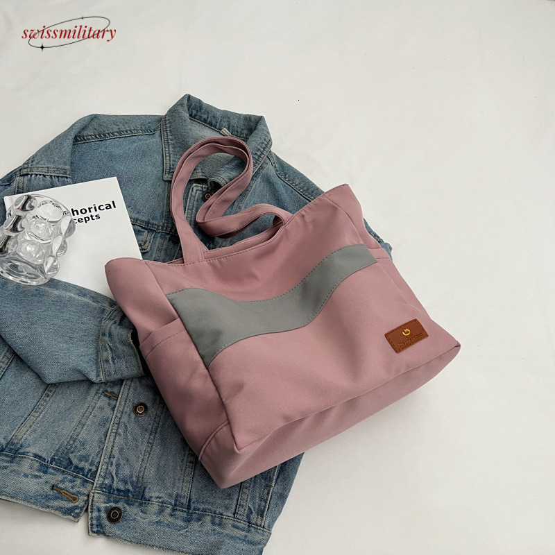 Work commuting large capacity canvas hand-held cloth single shoulder tote bag, autumn and winter feminine style new bag #19 Swissmilitary