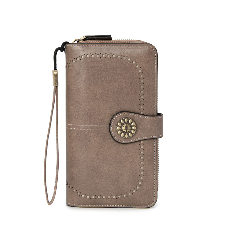 Hot selling anti magnetic long zippered women's leather wallet, new high-capacity handbag
