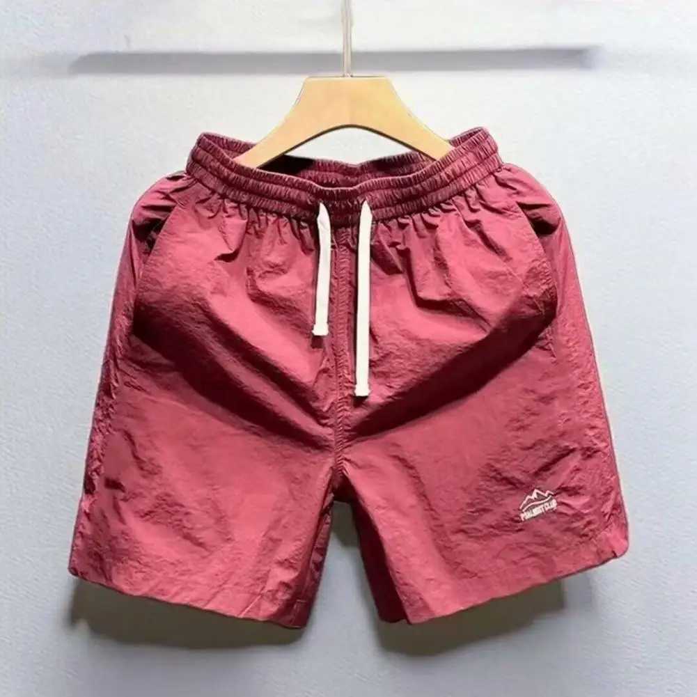 Men 2024 Summer Casual Shorts Letter Print Fashion Elastic Waist Male Breathable Short Trousers Men Retro Casual Cargo ShortsX240921