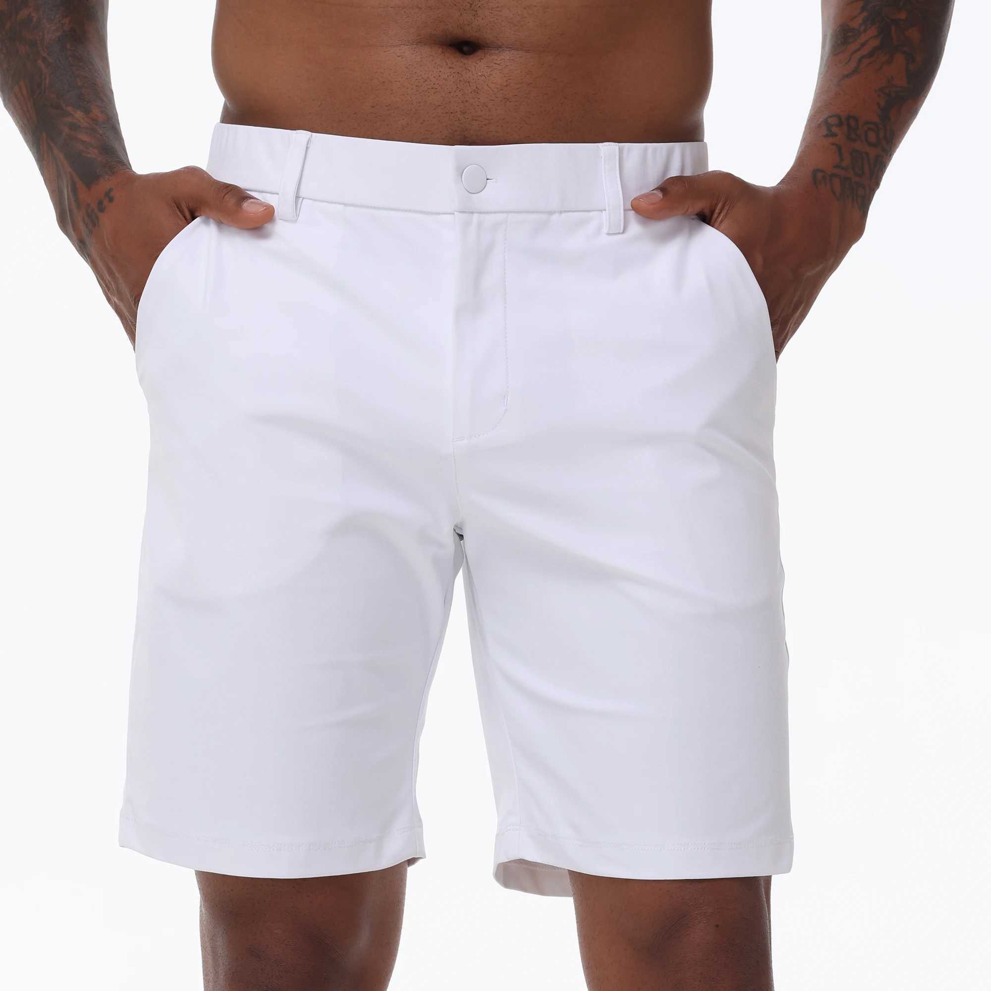 Mens Cargo Trendy Shorts Casual Elegant Golf Pants Stretch Waist Work Dress Shorts with Concealed-Type Zipper Side PocketsX240921