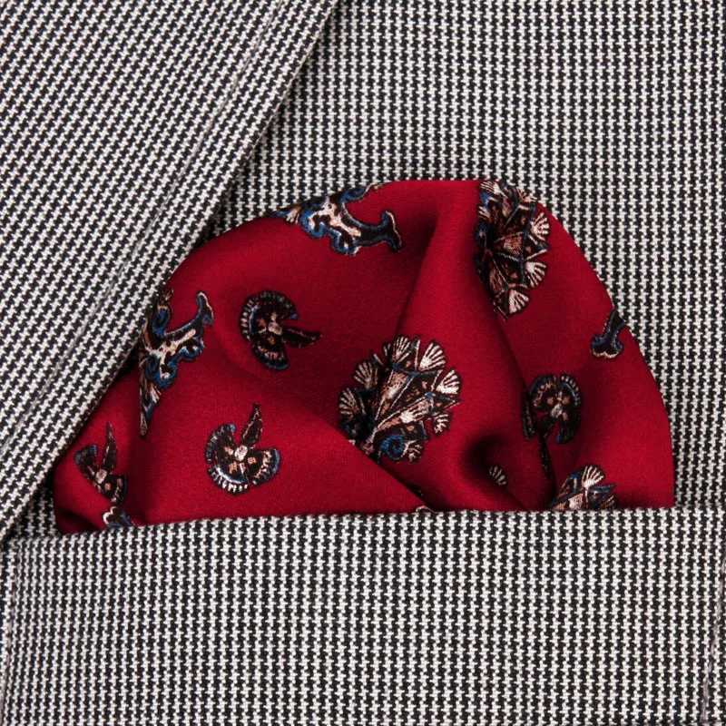 Best Sellers!! High quality 100% natural silk hand roll pocket handle luxury pocket square Hanji strap gift box W240921