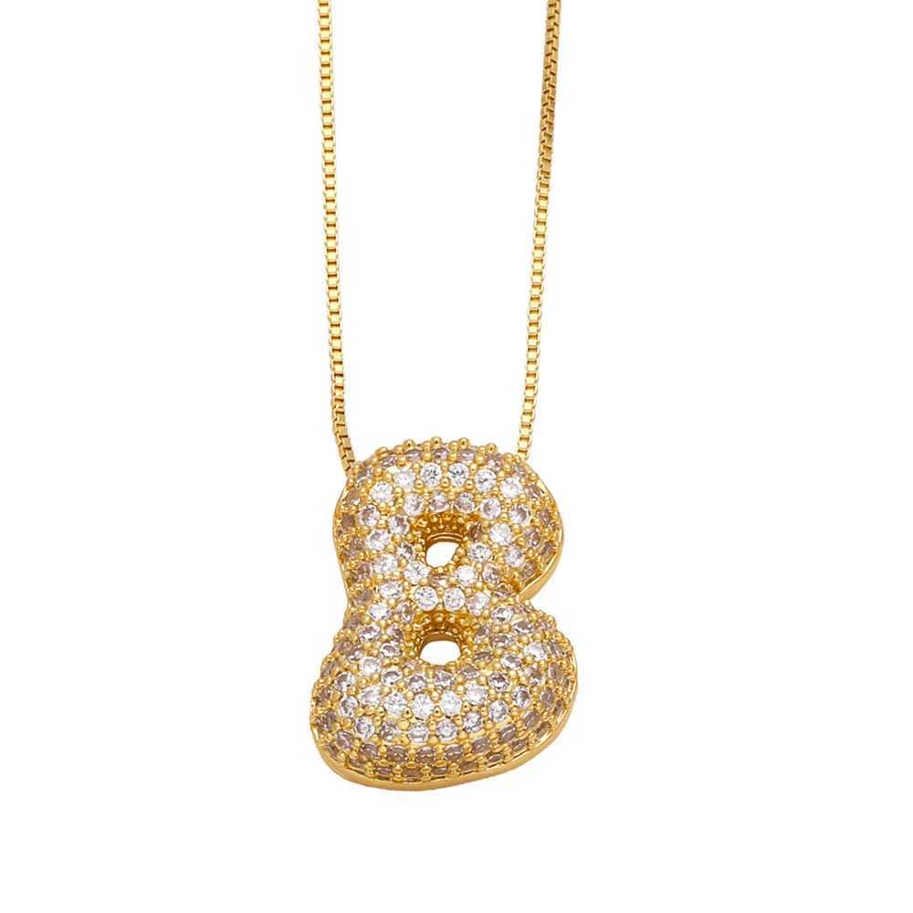 New 26 English letter necklace gold-plated A-Z zircon clavick chain suitable for men and womens exquisite luxury charm jewelry W240918
