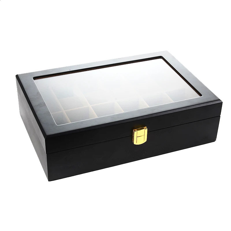 6/10/12 Grids Handmade Wood Watch Boxes Watches Display Case Jewelry Holder Storage Organizer for Watch Holding 240909
