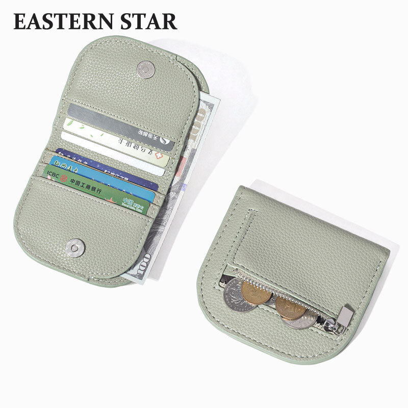 2024 New Designer Half Round Mini INS Solid Color Multi functional Zero Lock LP Minimalist Fashion Wallet Women's Free Shipping