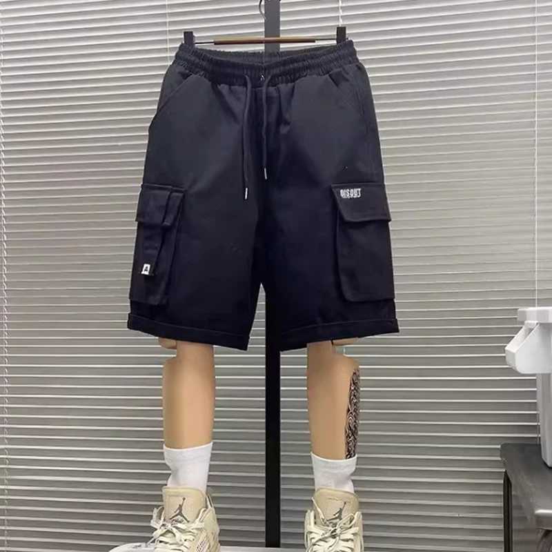 Cargo shorts mens and womens summer cotton sports casual multi-pocket baggy five-point trousersX240921