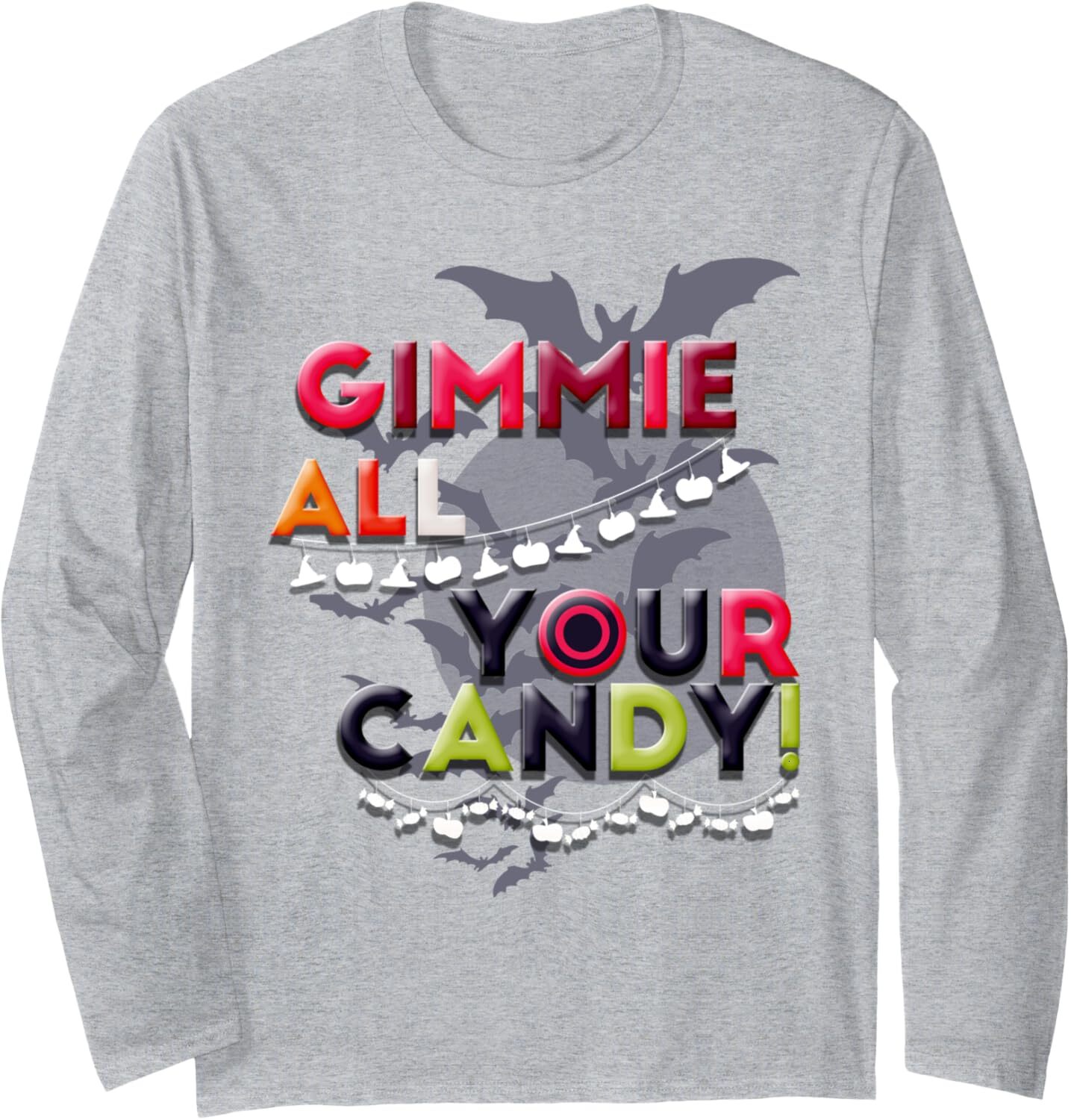 Long Sleeve Shirts for Men sweatshirt Gimmie all Your Candy Funny Trick or Treat Halloween Long Sleeve Tee Streetwear Casual tops clothes