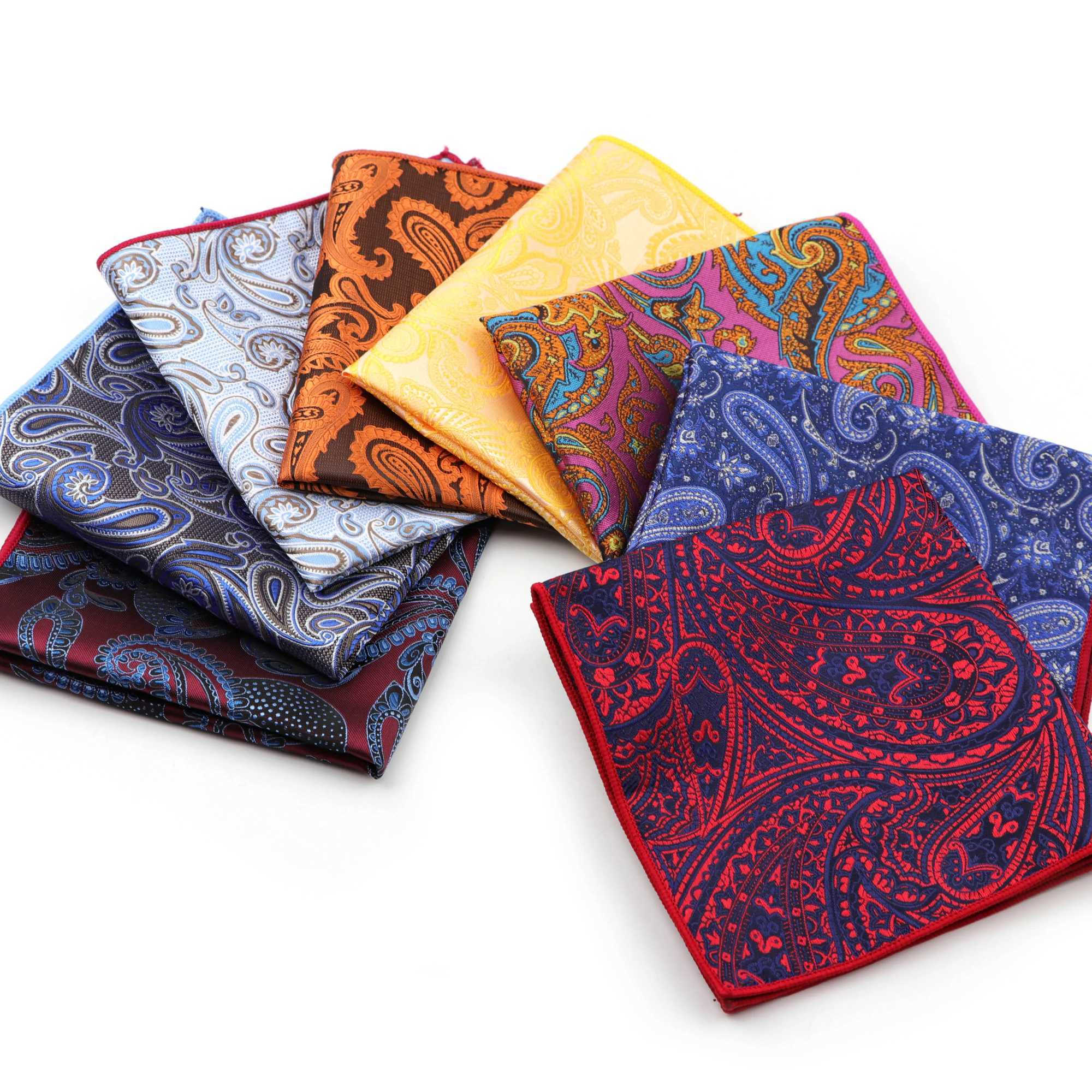 Mens Handkerchief Paisley Polyester Scarves Vintage Fabric Business Pocket Squares HankyX240921