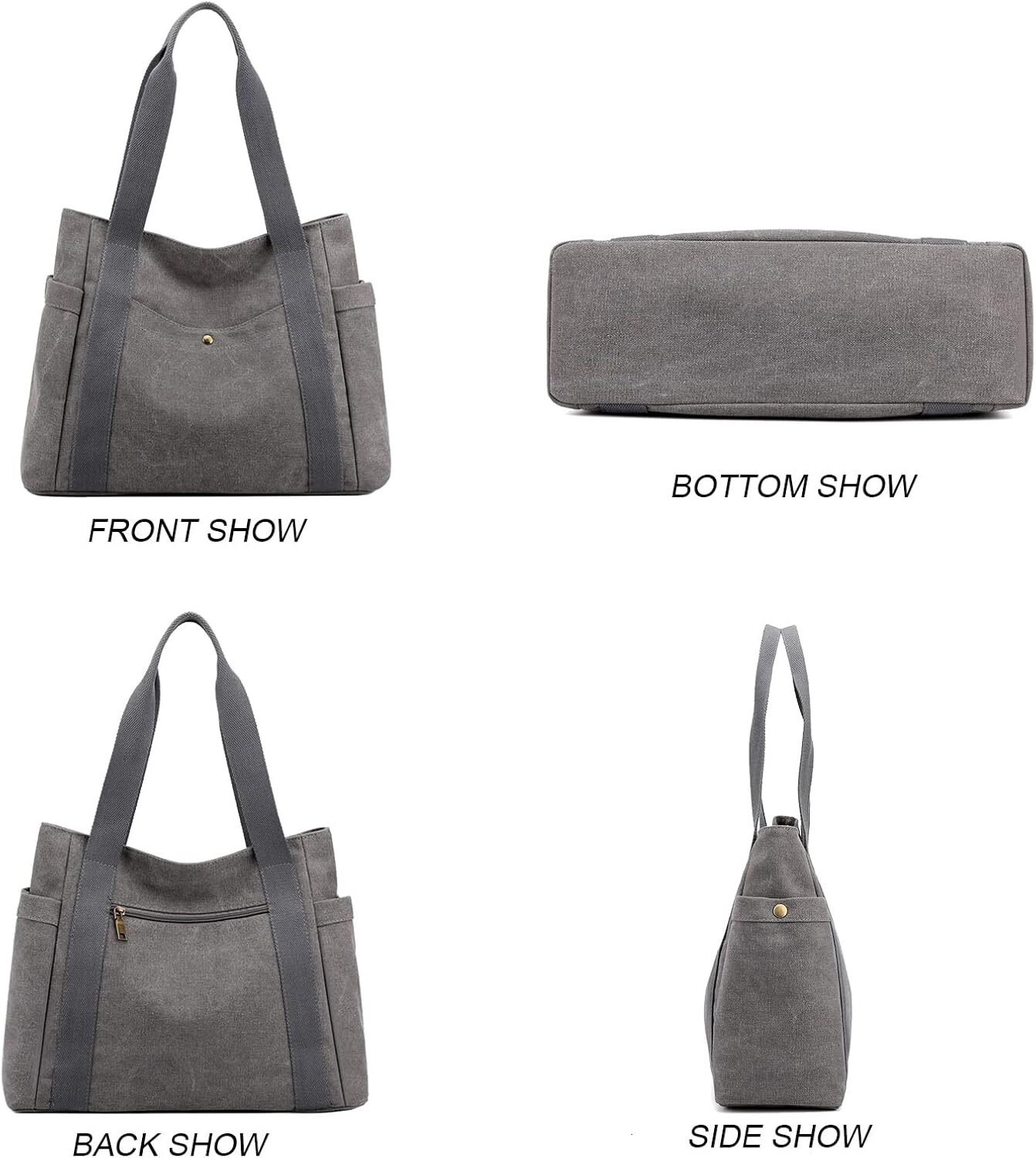 Ladies' canvas handbag with a handle on the top