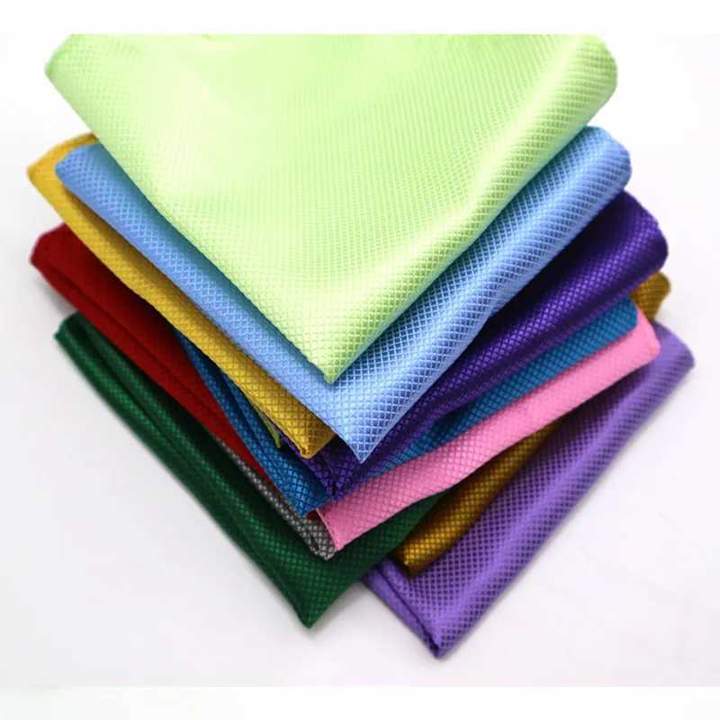 Mixed 26Pcs/ lot Luxury Mens Handkerchief Solid Color Hankies Hanky Business Pocket Square Chest TowelX240921