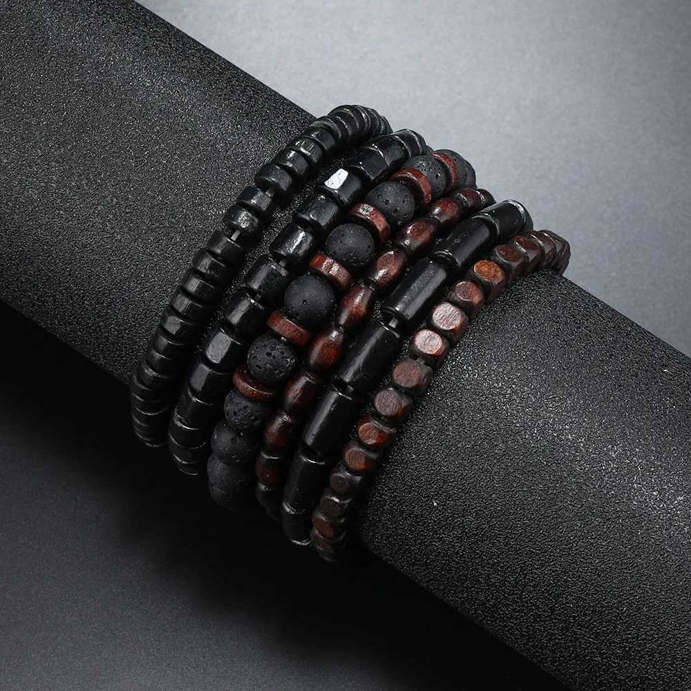Men Retro Multi-layer Elastic String Wooden Beads Handmade Sets Handmade Bracelet Jewelry For MenX240921