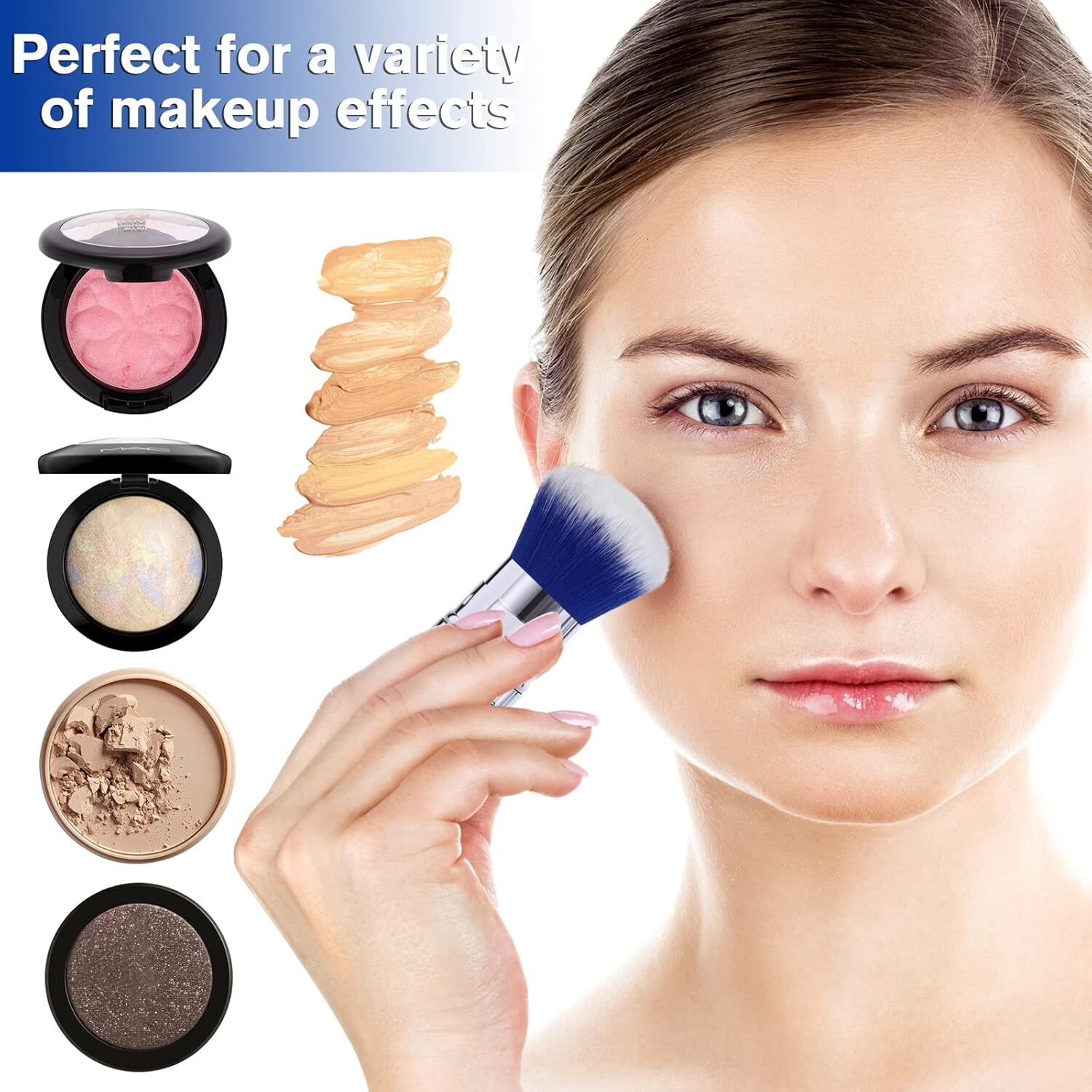 retractable spray gun kabuki brush suitable for all facial makeup and liquid foundation suitable for liquid face cream and foundation makeup aluminum 