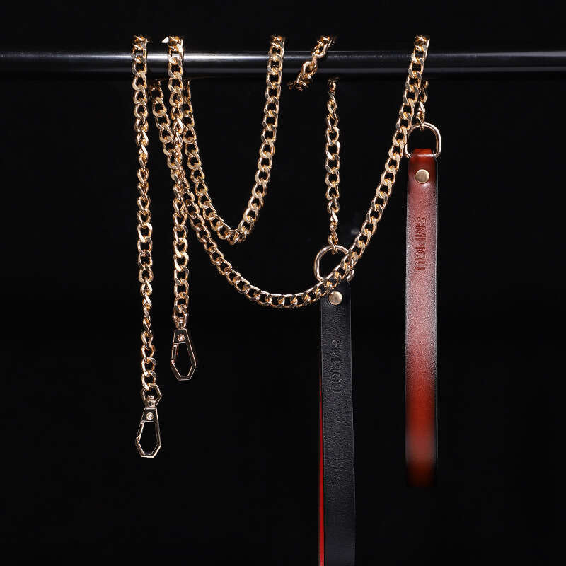 High end SM props, golden bow, romantic traction collar, leather collar, alternative choker, adult product