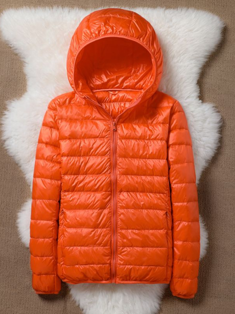 Autumn Winter Ultra-Thin Portable Jacket For White Duck Down Hood, Long Sleeved Warm Jacket, Parka Women's Outwear