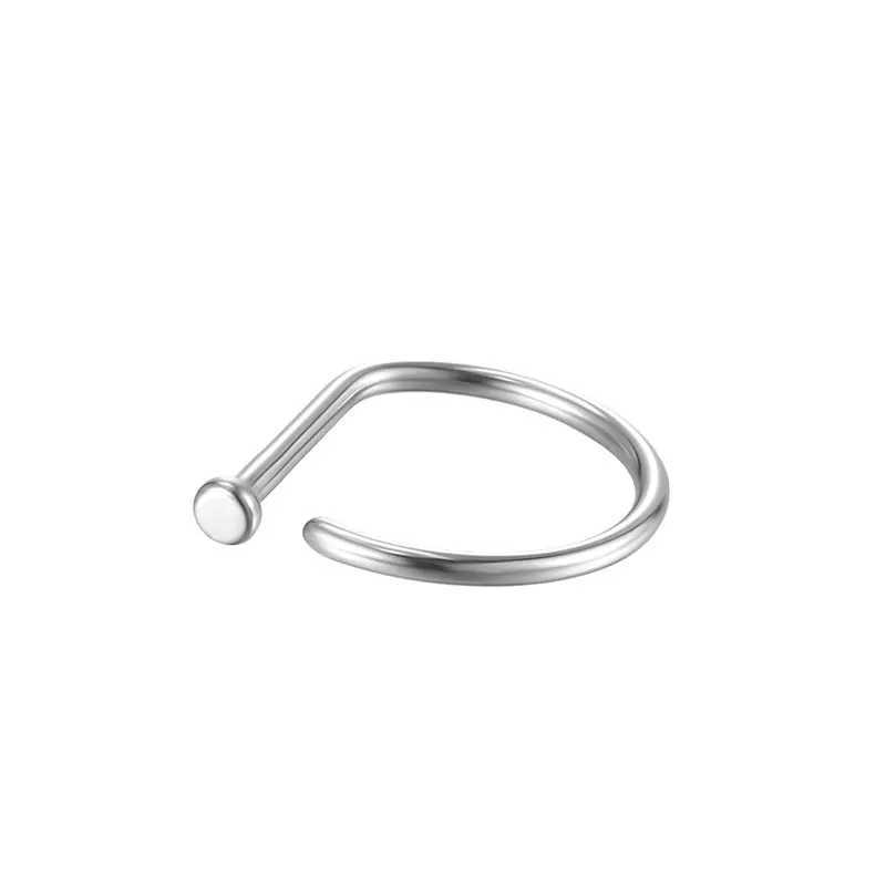 1PC G23 Titanium Nose Rings D Shape Nose Hoop Stud Ear Cartilage Piercing Nose Nostril Piercing Nariz Body Jewelry Piercings Y240921