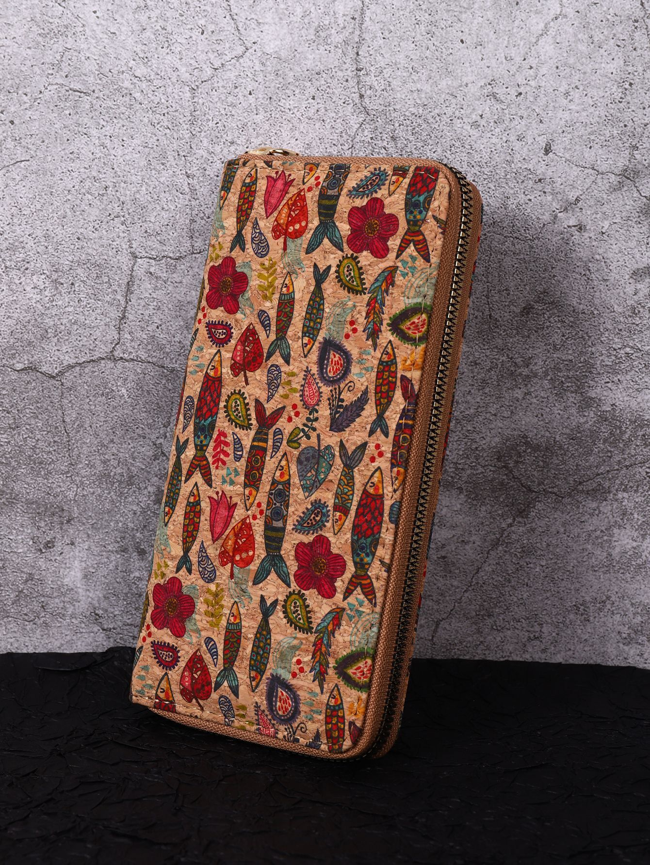 2024 new women's designer wallet PU portable multifunctional large capacity multi card slot personalized art wood grain women's long wallet 