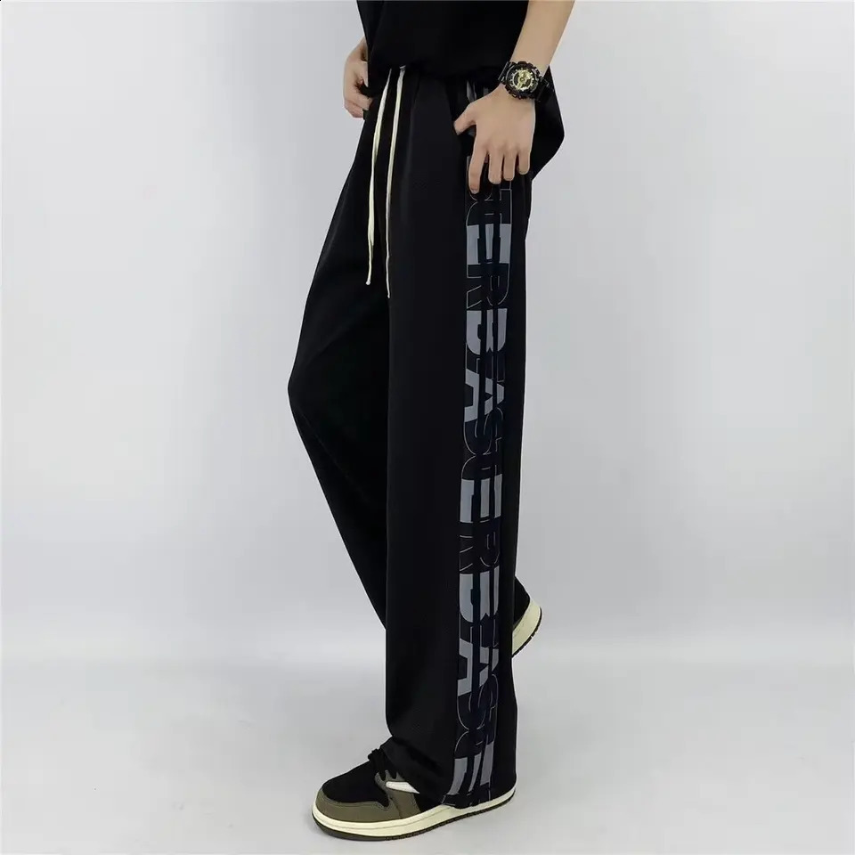 American street hiphop European and high sweatpants fashion vintage printed casual pants 240910