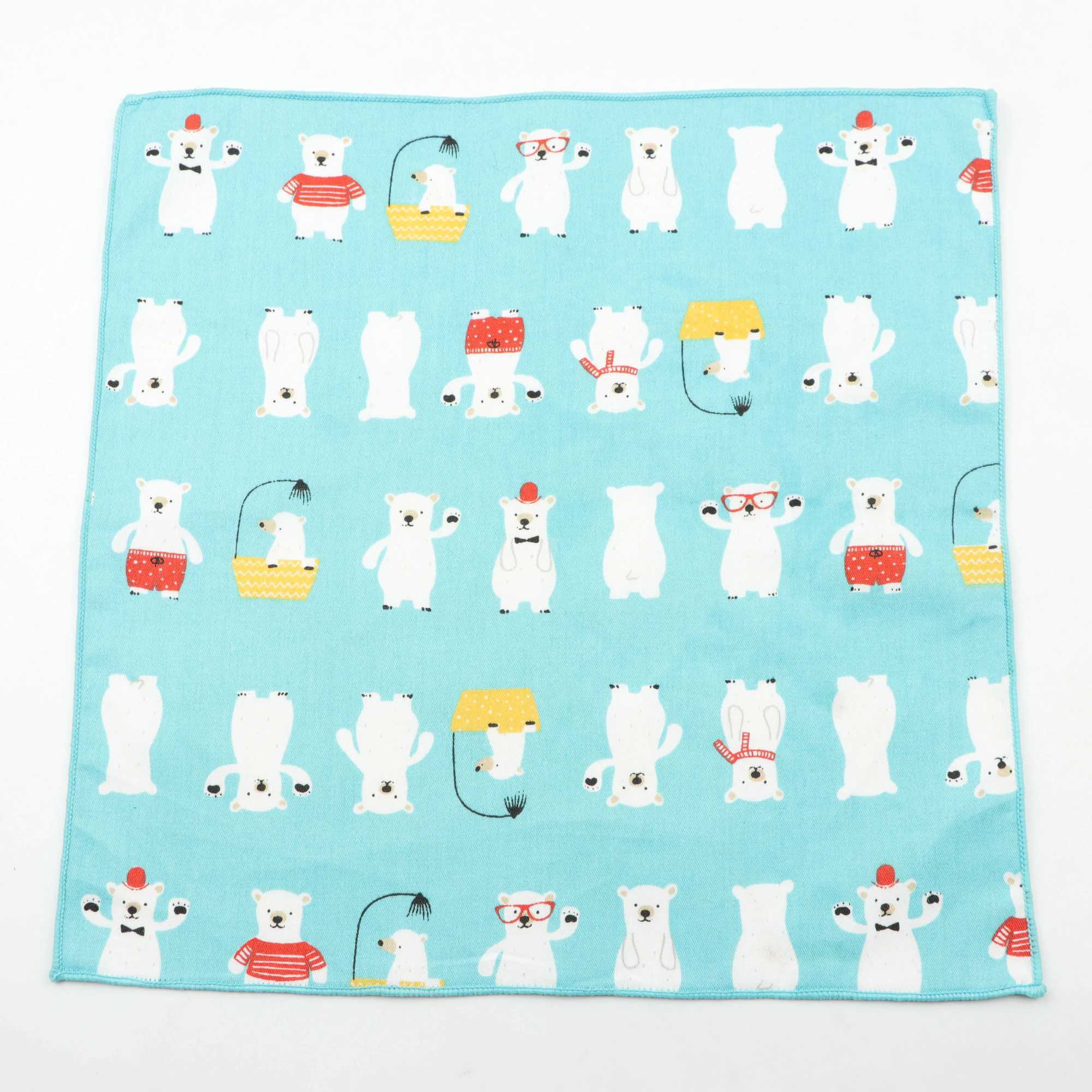 Kids Handkerchief Scarves Vintage Cotton Hankies Mens Pocket Square Children Dog Duck Animal Fruit HandkerchiefsX240921