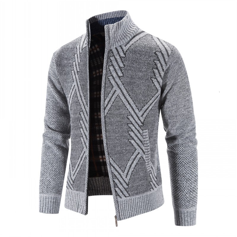 Winter Jackets Men Sweatercoats High Quality Male Stand-Up Collar Casual Cardigans Slim Fit Warm Sweaters Size 4Xl