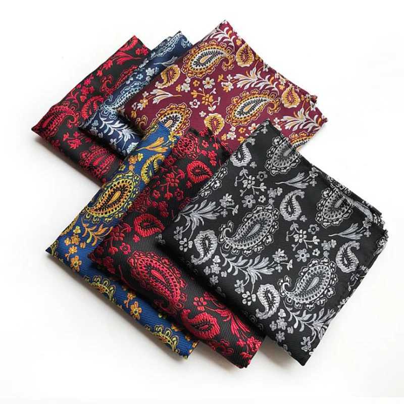 Ricnais Retro Handkerchief Silk Pocket Square Business Chest Towel Hanky Gentleman Wedding Leisure Luxury Formal Occasion W240921