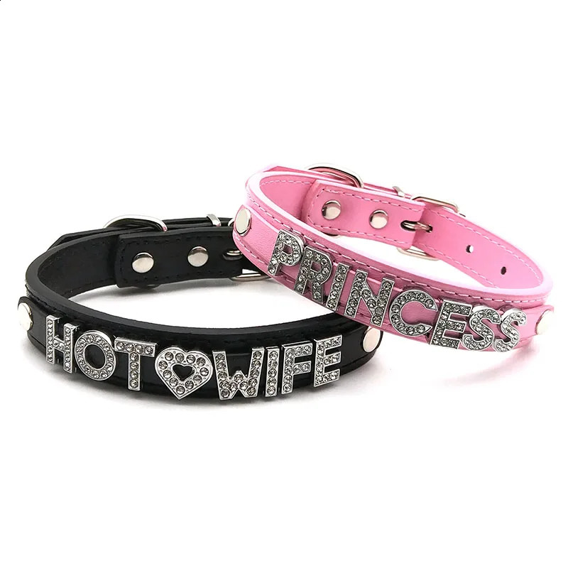 Sexy PU Leather Custom Name Letters Choker Collar Necklaces Men Women Personalized Cosplay Customized Chocker Jewelry 240914