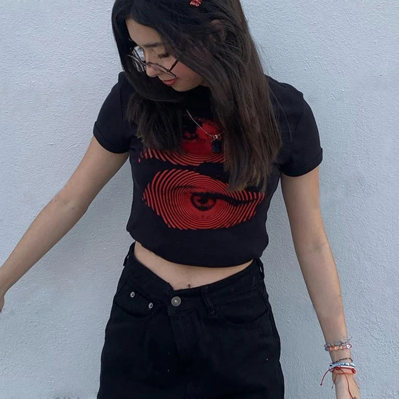 2024 Designer Summer Fashion Top Short Sleeve Retro Gothic Vest Women's Plus Size T-shirt Free Shipping
