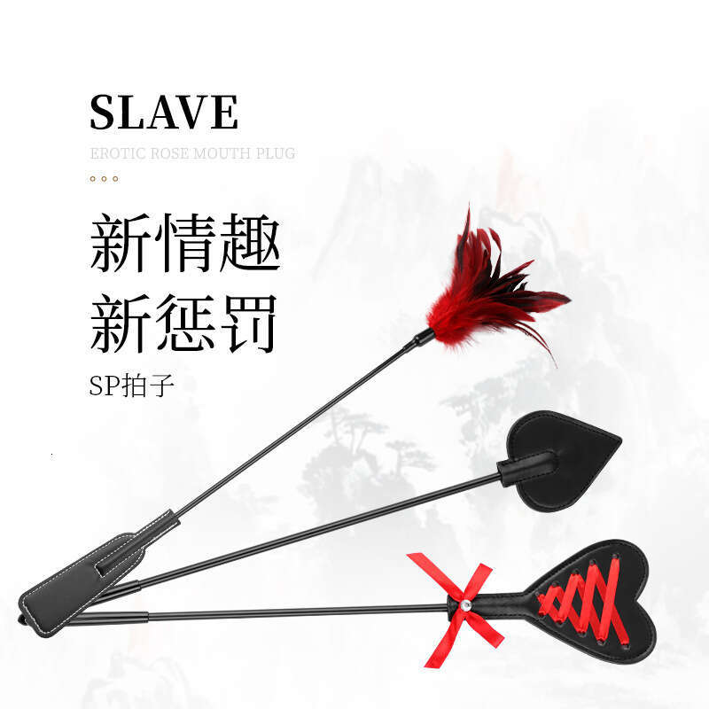 Sex toys SM props long pole feather racket SM sex training leather racket SP alternative adult products hair replacement