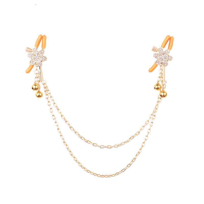 SM Prop Long Chain Diamond studded Sex Milk Clip SM Punishment Training Sex Bell Milk Clip Alternative Adult Products