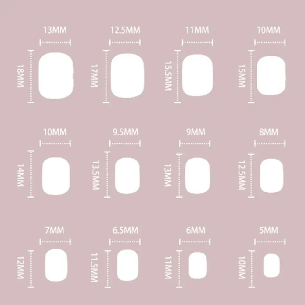 24pcs Fake Nails Square Head French Nail Press on Nails Waterproof Faux Short Fingernails 240914