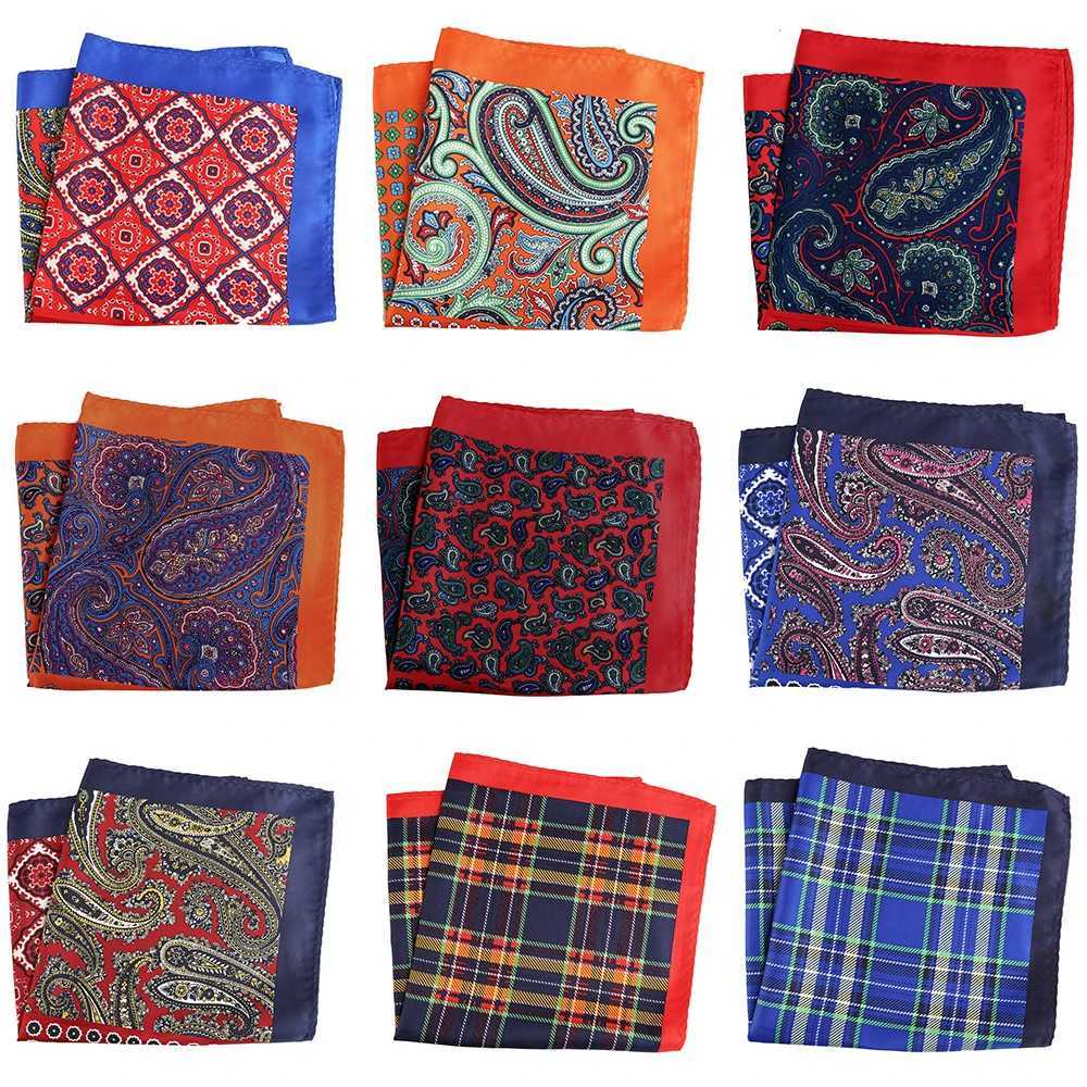 Customized Smith Mens Pocket Square Retro Large Size Polka Dot Grid Paisley Set Handle Chief Luxury Mens Hanki Accessories W240921
