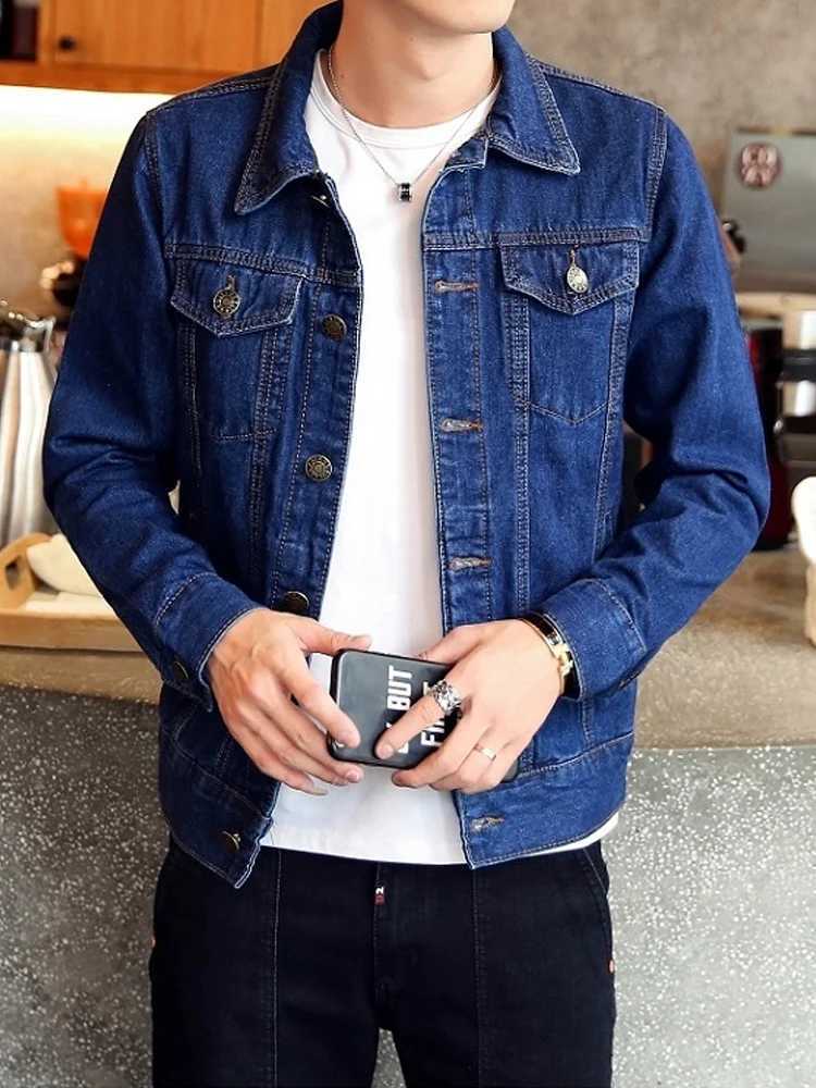 Autumn New High end Brand Male Fashion Boutique blue ultra-thin casual denim jacket W241011