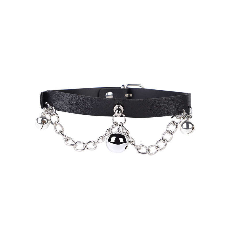 Sex toys SM props Fashion pendant chain bell collar SM bondage traction collar Alternative neck cover Adult products