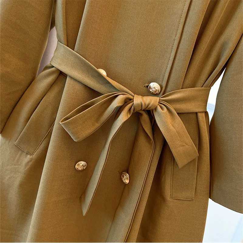 Womens Trench Coat Oversize XL-7XL X-Long Windbreakers Spring Autumn Double-breasted Belt Overcoat Female Streetwear OuterwearX240921
