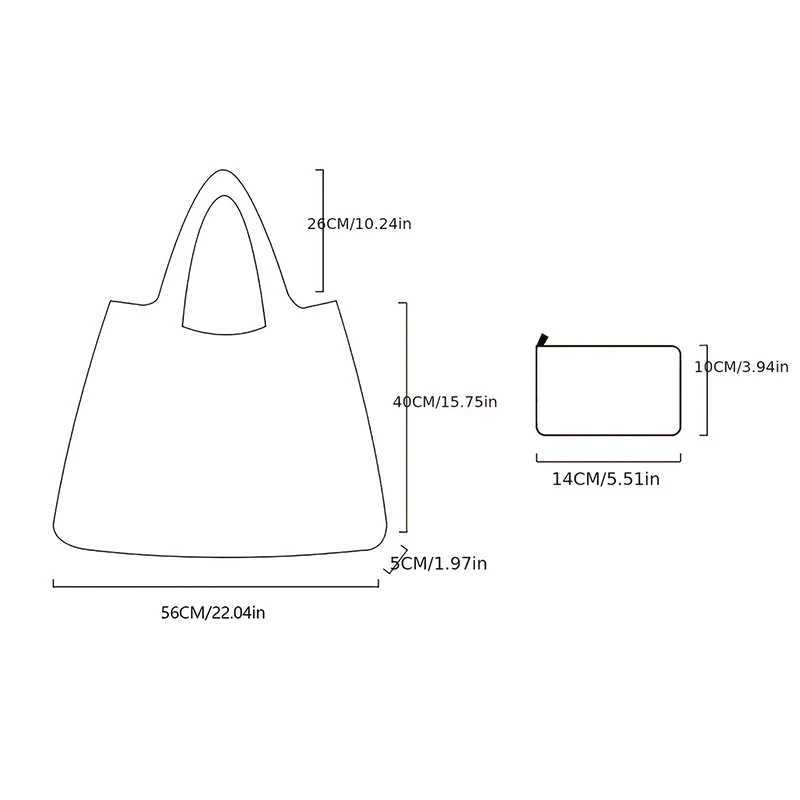 New Fashion Bag Foldable Shopping Bag Reusable Grocery Storage Bag Nylon Portable Shoulder Handbag Travel Tote Bag Z250224