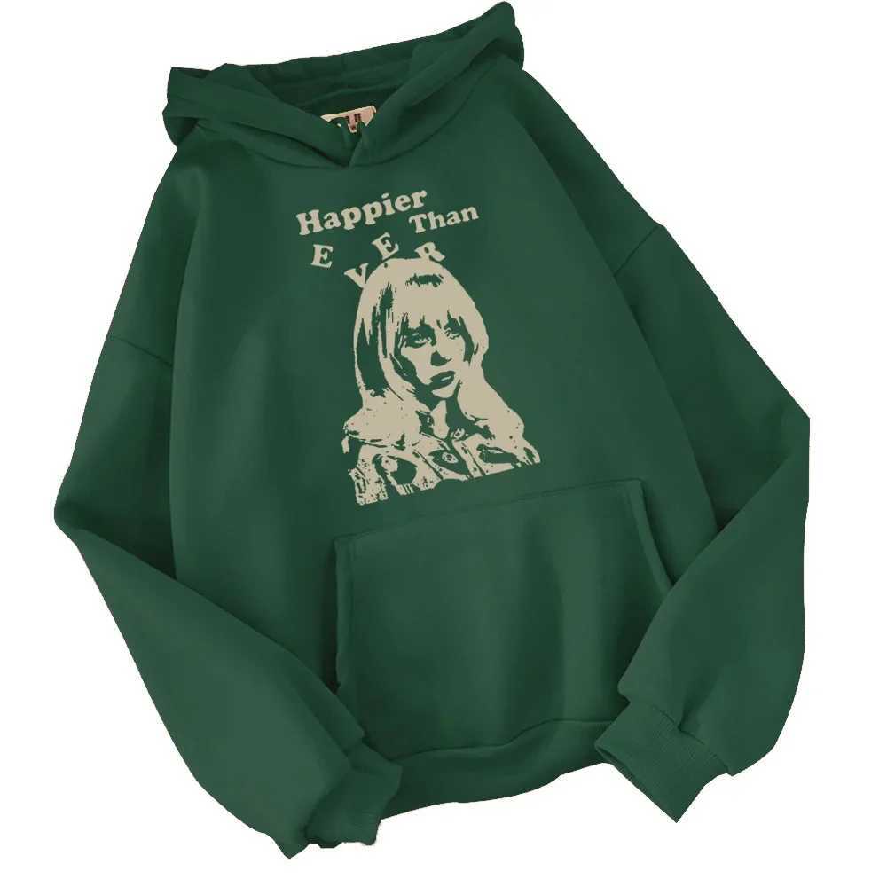 Happy Than Ever Music Album Hoodie Fan Gift Pullover Tops Streetwear Unisex W240921