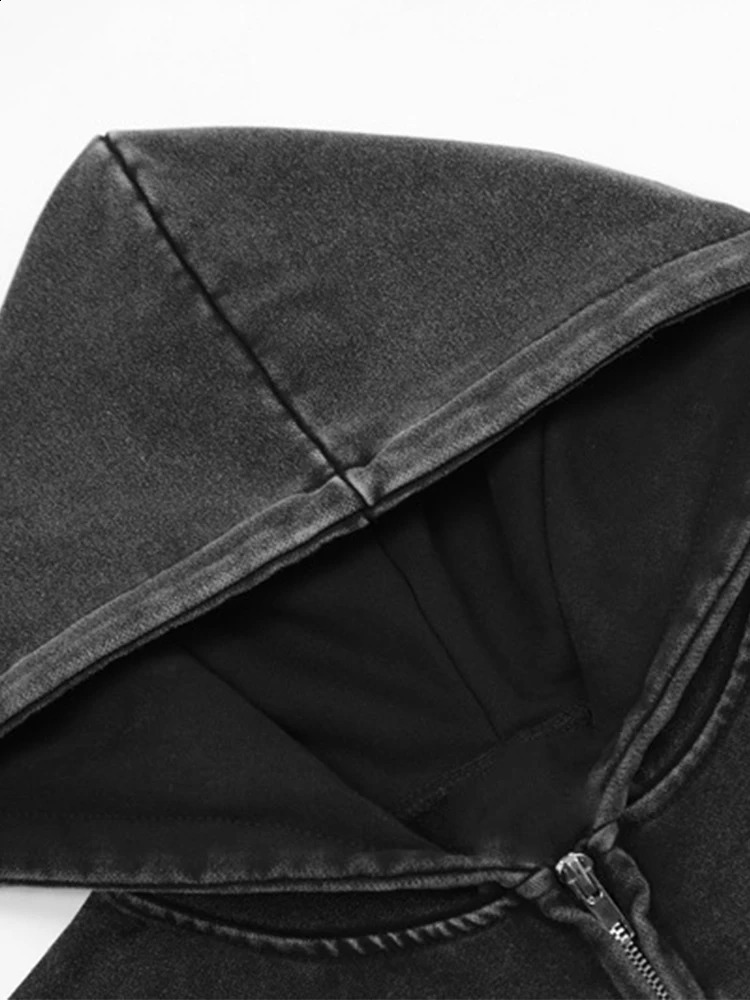 Fashionable mens cut and washable hoodie street loose zipper cardigan autumn fashion long sleeved sports shirt 240911