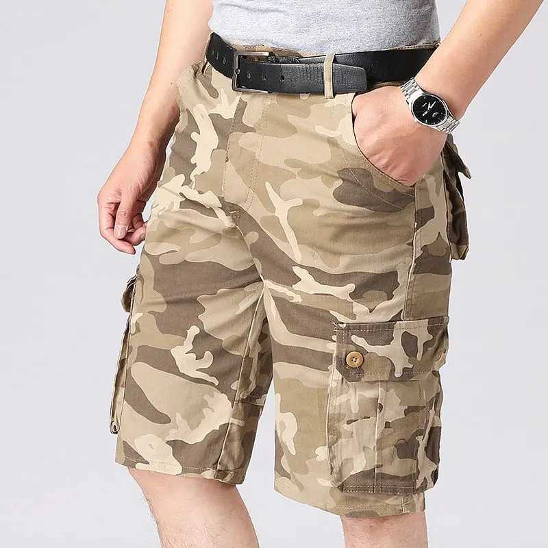 Big Size Military Men Camouflage Cargo Shorts Summer New Y2k Vintage Baggy Outdoor Sports Casual Knee Lenght Tactical Pants 44X240921