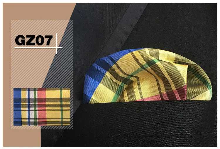 GUSLESON NEW Mens Colorful Plaid Handkerchiefs Casual Wedding Hankies Business Casual Square PocketsX240921