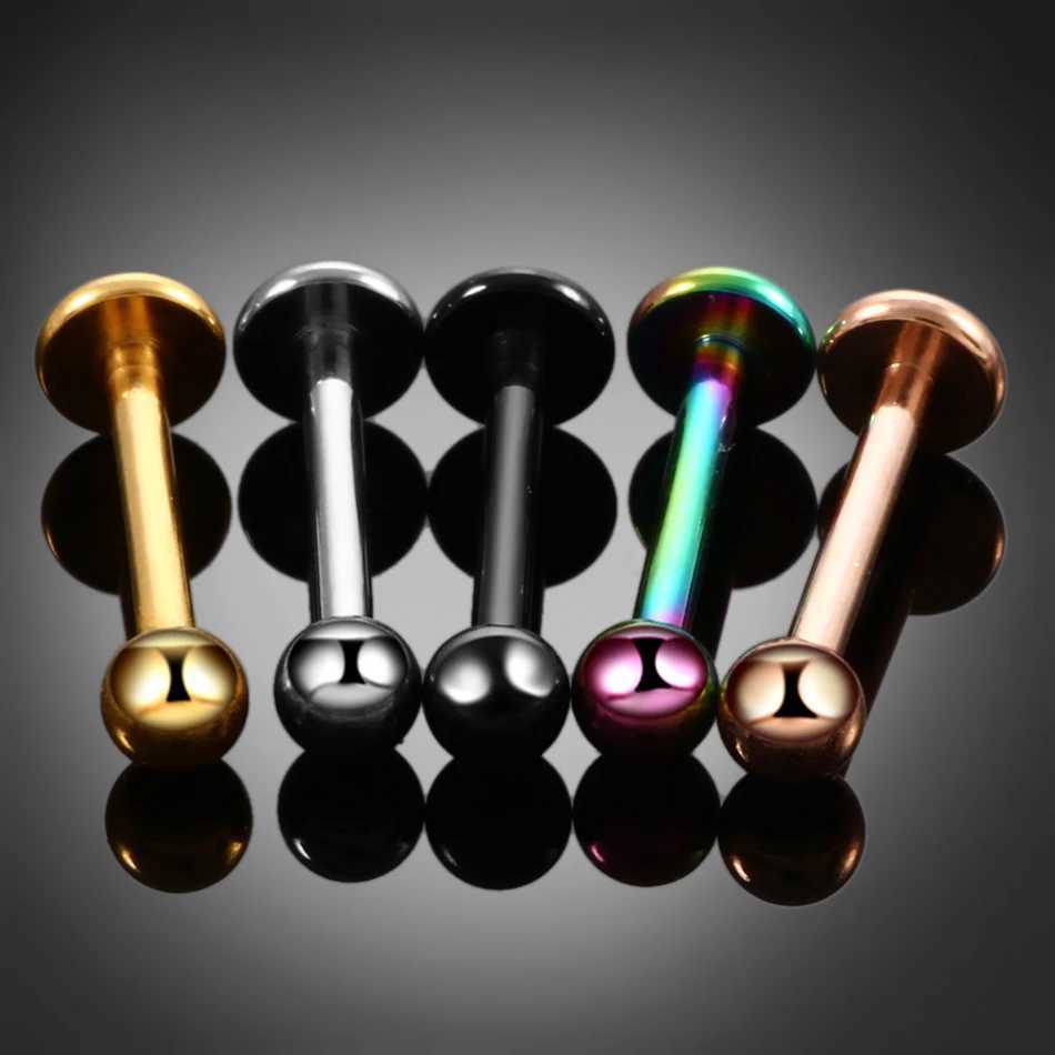 New Fashion 1PC G23 Titanium Colorful Ball Labret Stud Lip Rings Piercing 16g Ear Cartilage Tragus Sexy Girls Jewelry Y240921