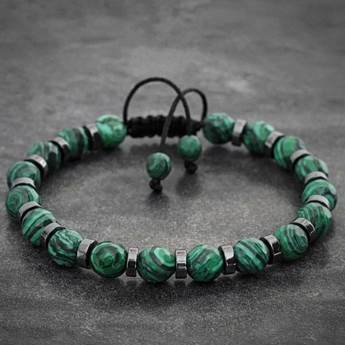 4 Styles Fashionable Malachite Bracelet Natural Stone Beads Bracelet for Men and Women Valentines Day GiftX240921